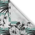 thumbnail image 5 of Ambesonne Floral Grommet Curtain, Exotic Hibiscus on Stripes, 50" x 108", Grey White Teal, 5 of 6