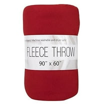 Solid Color 90"L x 60"W Fleece Throw Blanket for Fall, Winter, Spring, Summer, Men, Women, Children, Homeless, Charity Donation Drives in Red
