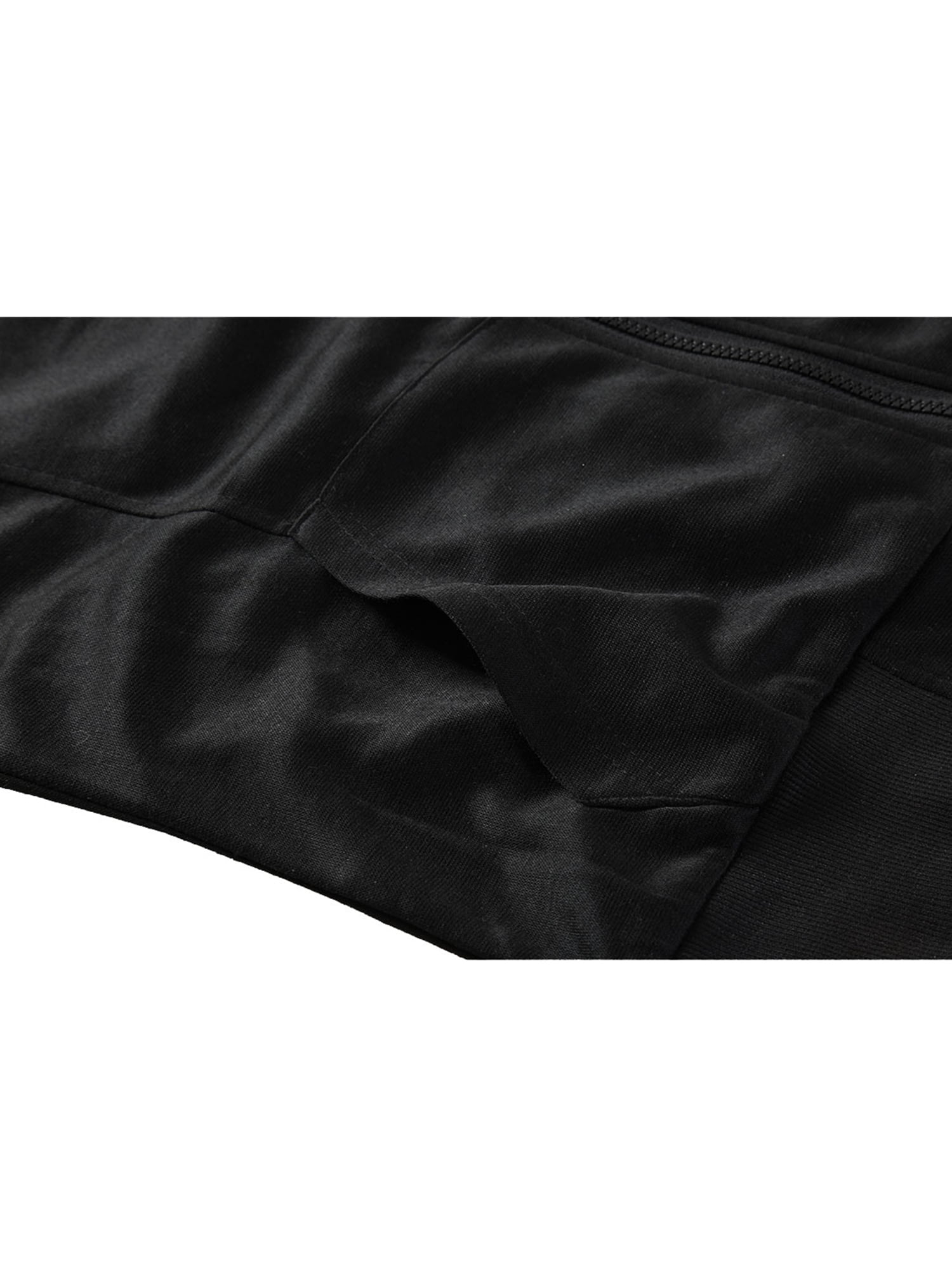 Unique Bargains Men's Sleeveless Zip Up Drawstring Hooded Vest 50 Black