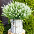 thumbnail image 3 of Scidweet 20 Bundles Artificial Lavender Plants Outdoors, Fake Flowers Faux Plant Spring Summer Decoration for Home Garden, White, 3 of 6