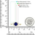 thumbnail image 7 of Trilogy Ring Round Pear Teardrop Blue Sapphire Cubic Zirconia Yellow Tone 925 Sterling Silver, Size 7, 7 of 7