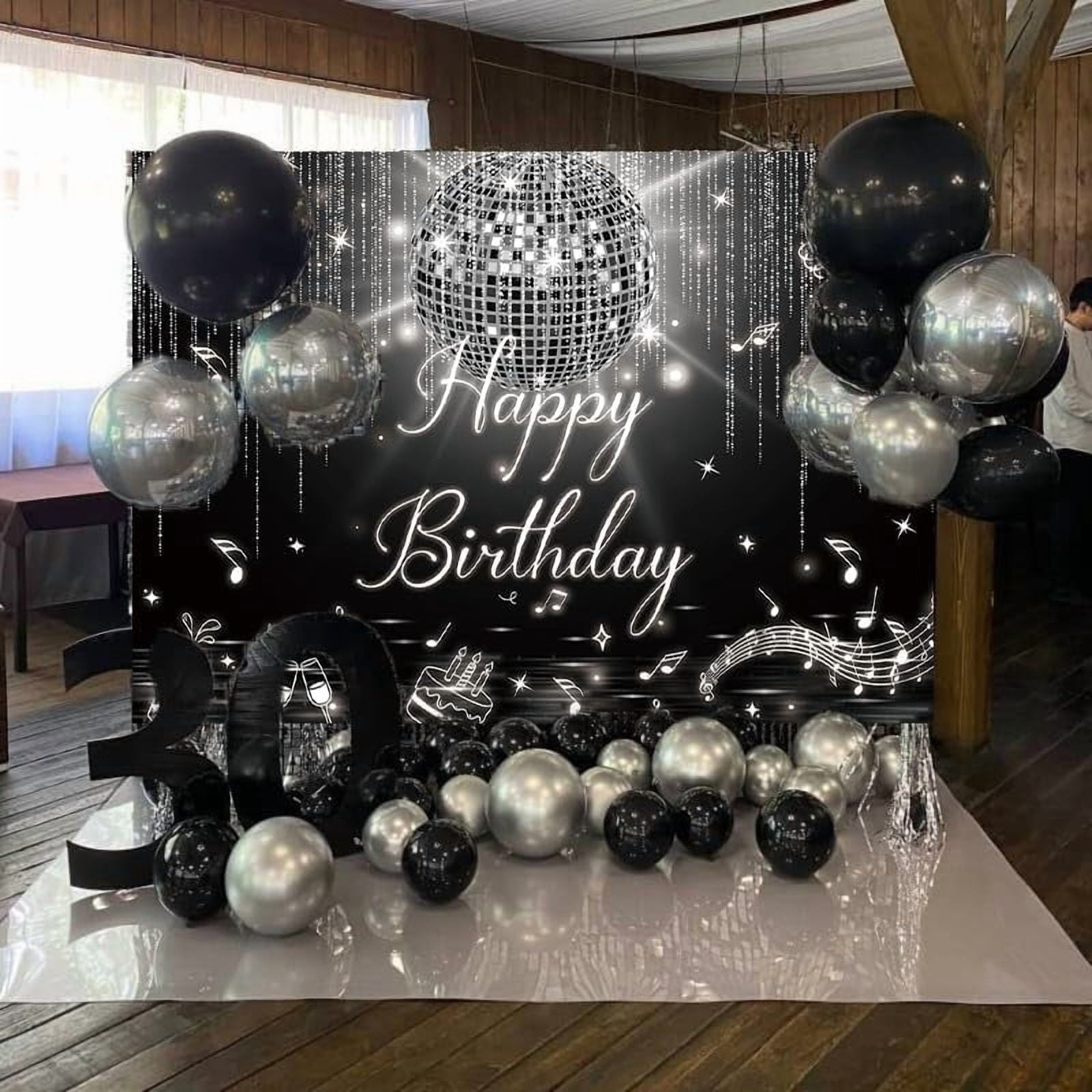 Black And Gold Birthday Decorations, Birthday BSL1 Party DecoratIons For Men Boys Women Girls Black Gold Happy Brthday Banner Tablecloth Backdrop Porch S