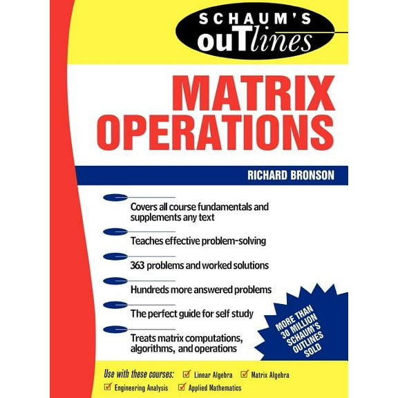 Schaum's Outlines Schaum's Outline of Matrix Operations, (Paperback)