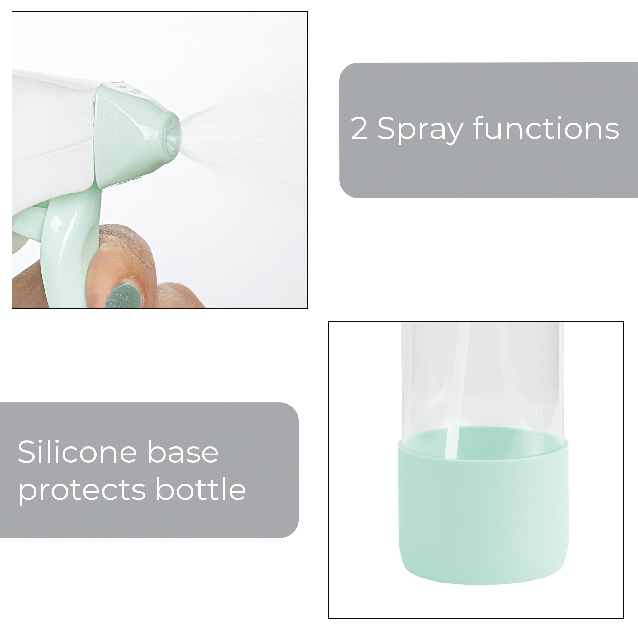 Smart Design 2-Pack Refillable Spray Bottles, 16.9 fl oz Each, Assorted Colors, Reusable and Multi-Use