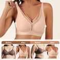 thumbnail image 6 of Qylux Bras For Women No Underwire Deep V Mesh Comfortable Bralette Seam-Free Full-Coverage Daily Bra，Nude，L, 6 of 9
