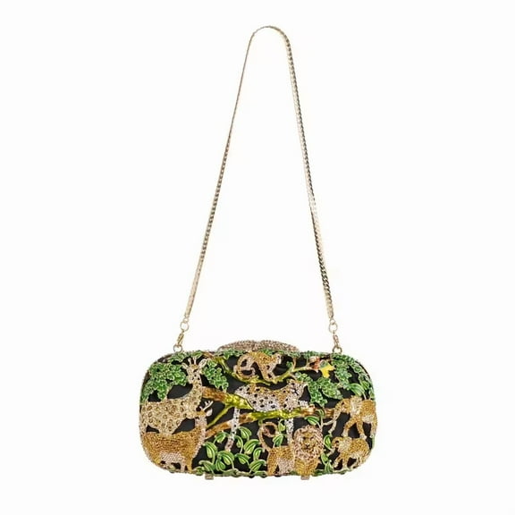 YIFEI Rhinestone Handbag Evening Clutch Bag Resin Drop Crystal Beaded Purse for Wedding Party