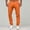 Orange, variant on Daolelai Men's Casual Solid Color Straight Leg Trousers Button Waist Pocket Casual Pants