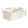 thumbnail image 3 of Extra Large Plastic Storage Bin with Handle – Stackable Organizer Bins for Home, Kitchen, Bathroom & Closet – Durable, Lightweight, Deformation-Resistant Containers for Toys, Clothes White C, 3 of 6