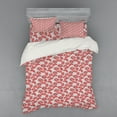 thumbnail image 2 of Ambesonne Floral Bedding Set 3 Pcs, Poppy Petals Polka Dots, Twin XL, Dark Coral Grey White, 2 of 3