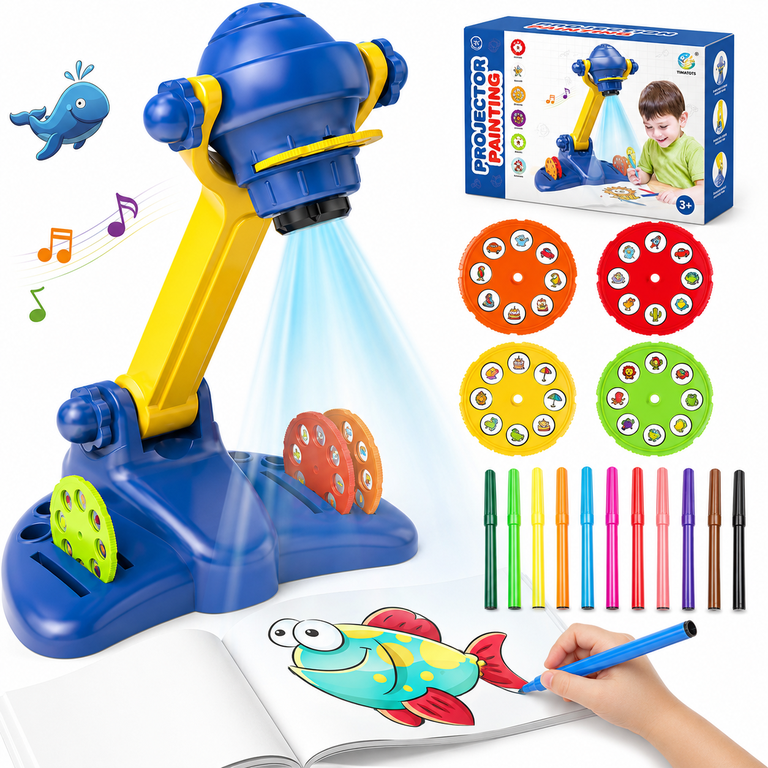 HXFOU Kids Drawing Projector Kit, 110-Piece Set photo 1