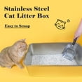 thumbnail image 3 of AlidaECO Stainless Steel Cat Litter Box,Large Metal Litter Box for Small Cats Kitty Rabbits,No Smell,Non Stick,Easy to Clean(19.5" Lx13.5 Wx6 H,L), 3 of 9