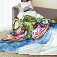 thumbnail image 6 of Vsdgher Alligator Donut Pool Float Ultra-Soft Micro flannel Blanket Throw Blankets for Couch Sofa, Bed (4 sizes)-50"x40", 6 of 7