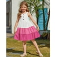 thumbnail image 7 of Arshiner Toddler Girl Summer Dress White Pink Casual Sleeveless Twirl Swing Flowy Tiered Midi Dresses for 2-3 Years, 7 of 7
