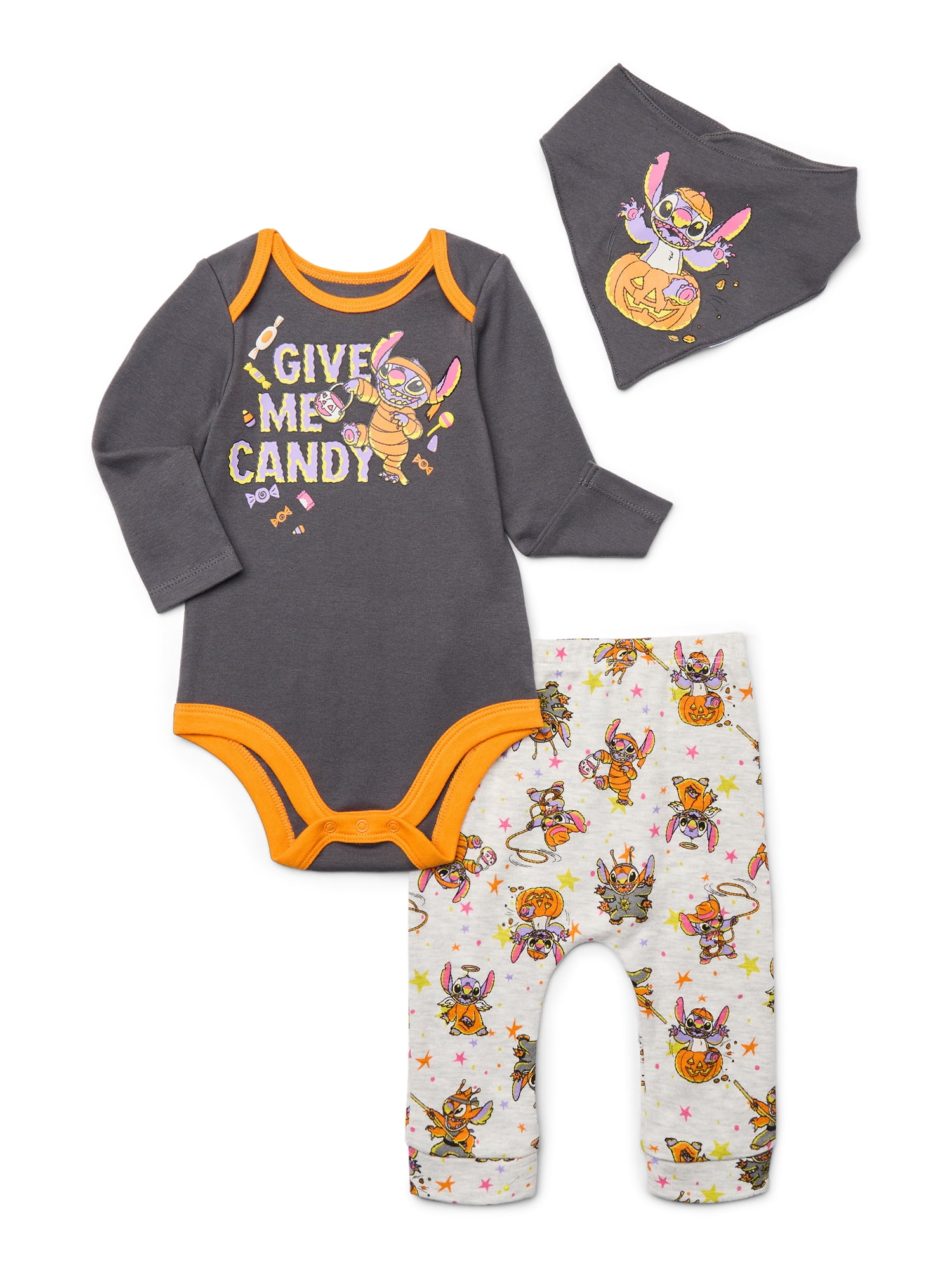 Halloween Lilo & Stitch Baby Boys or Girls Outfit Set, 3-Piece, Sizes 0M-12M