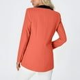 thumbnail image 4 of Rutainlusire Womens Daily Comfy Blazers Women's Contrasting Long Sleeved Double Pocket Buttoned Turndown Collar Blazer, 4 of 5
