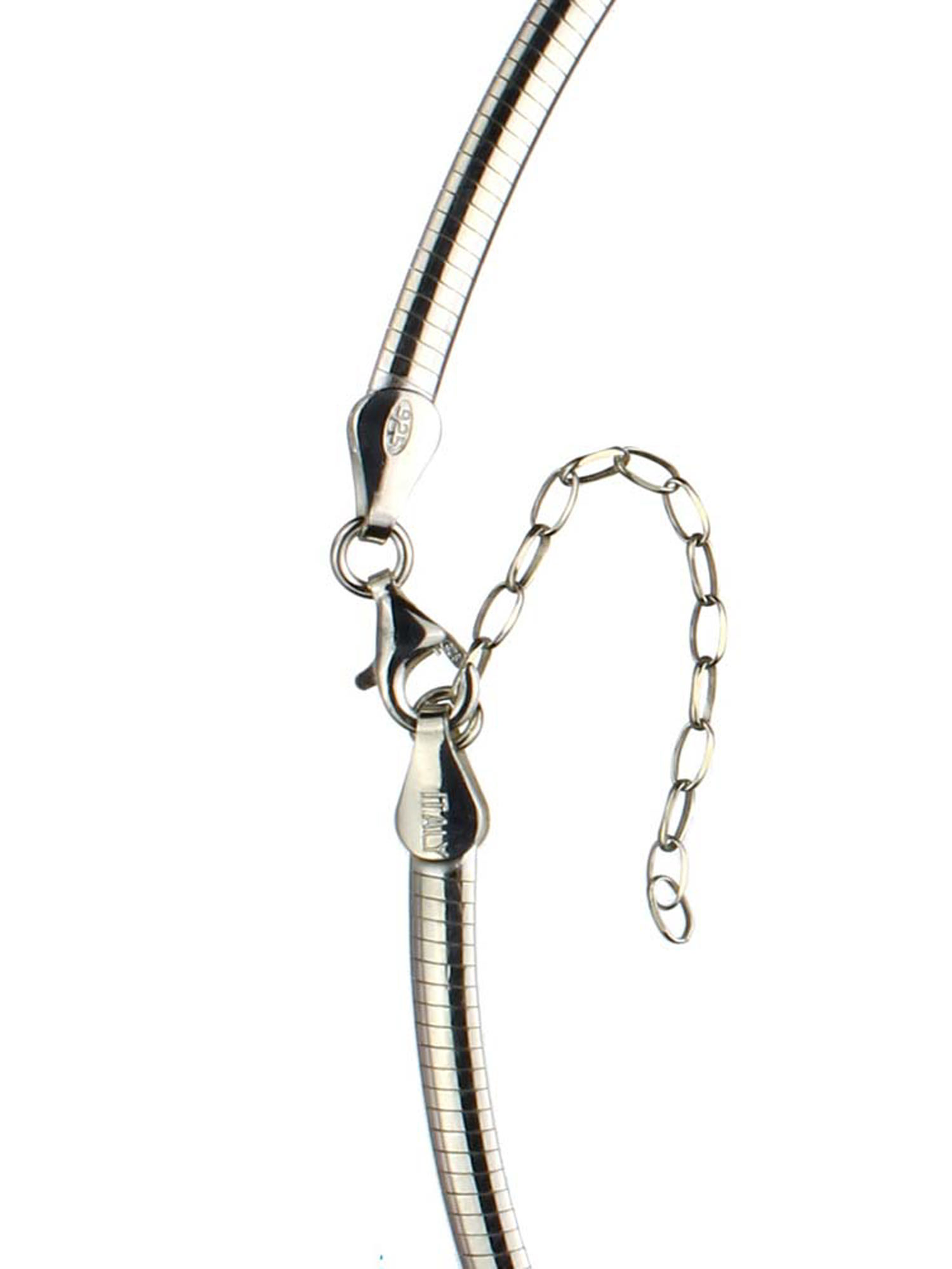 Oval Domed Omega Chain Necklace Italy 