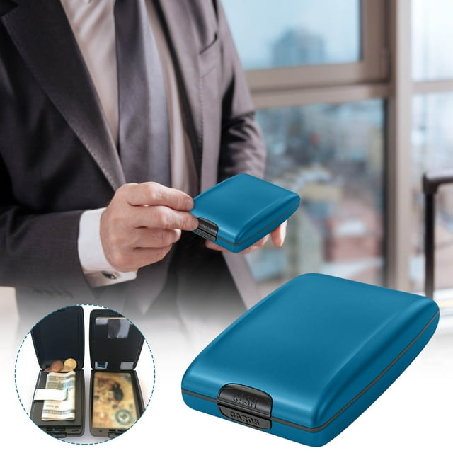Xihbxyly Tarjetero de Aluminio con Protección Rfid y Nfc, Diseño Delgado Tipo Billetera, Gran Capacidad, Seguro y Elegante, Ideal para Viajes y Negocios, Aluminio Duradero, Tamaño 30 X 105 X 70 Mm.