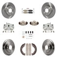 thumbnail image 1 of Transit Auto Front Rear Disc Brake Caliper Rotors Drums Ceramic Pads Shoes Wheel Cylinders and Hardware Kit (11Pc) for Car Honda Civic KC8-101702N, 1 of 11
