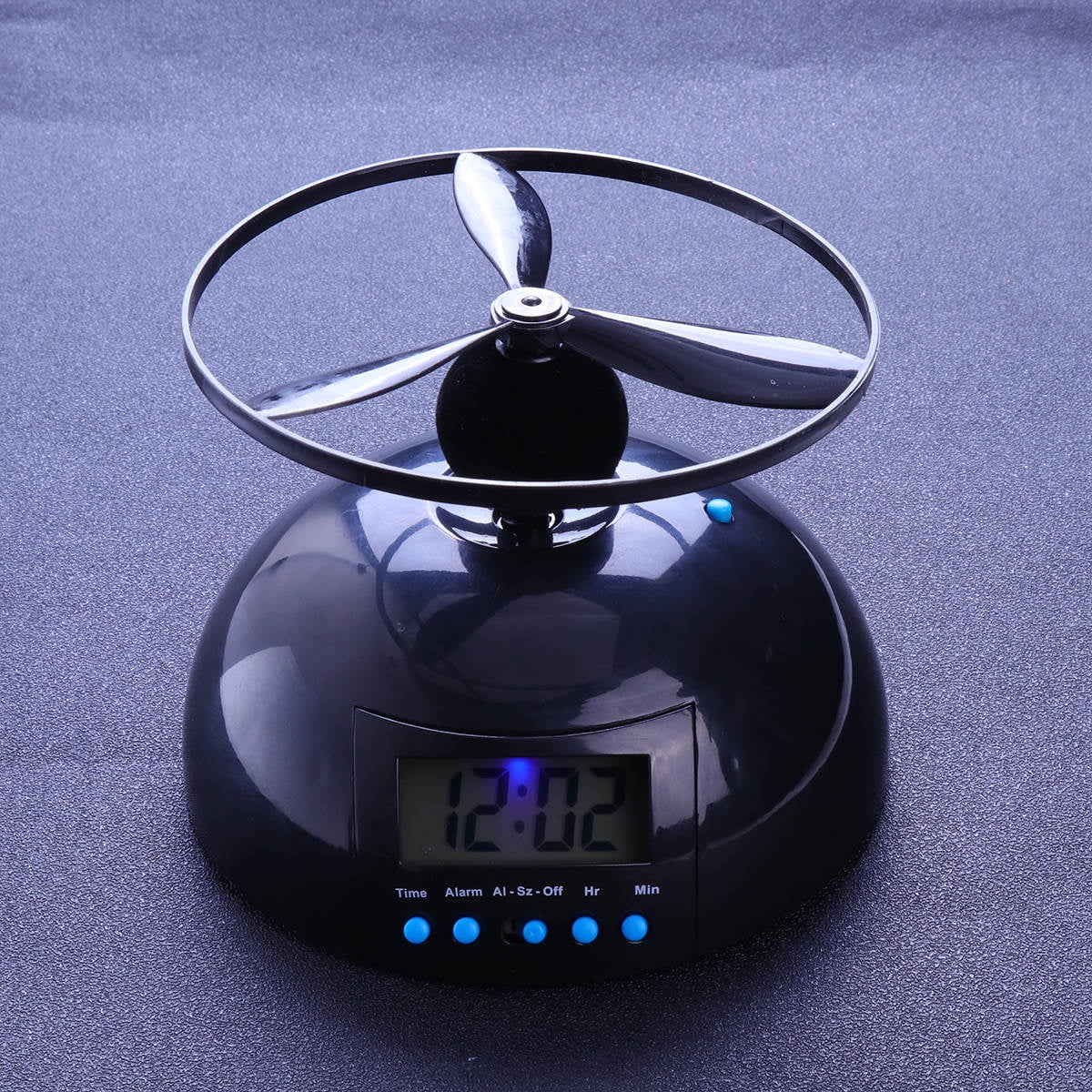 GETAJGHSD Flying Digital Alarm Clock with Loud Helicopter Sound and LED Screen in Black for Home