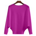 thumbnail image 5 of Comdrip Fall Sweater, Women's Autumn and Winter Fasion off The Shoulder Long Sleeve Sleeve one Word Collar Sweater Knitted Solid Color Pullover Sweaters for Women Dark Purple 2XL, 5 of 6