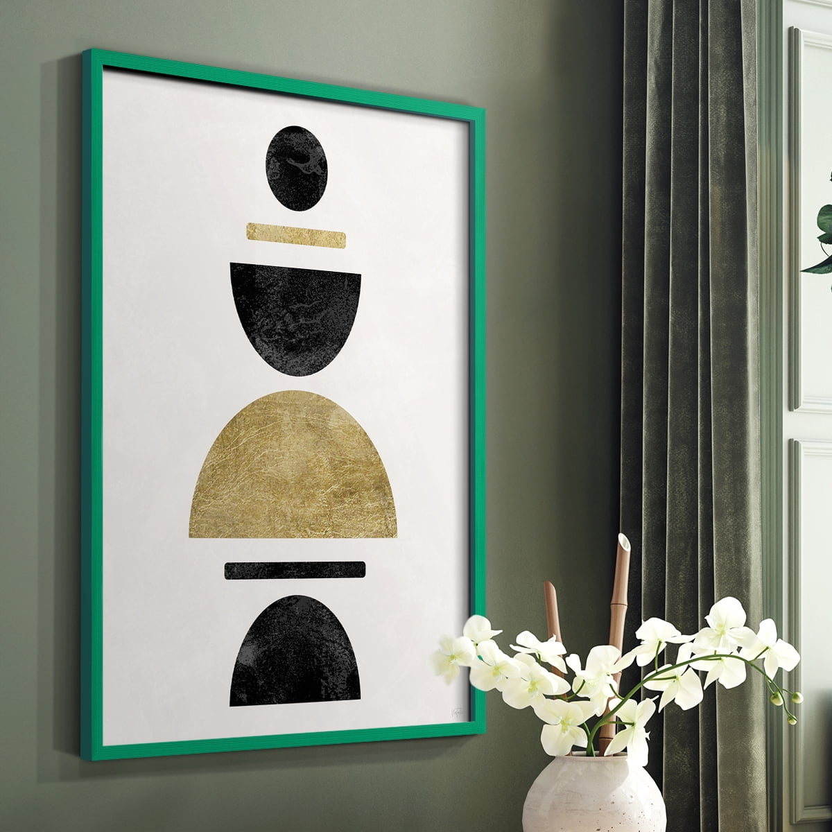 Modern Stack in Green Solid Wood 8 x 10 Framed Print