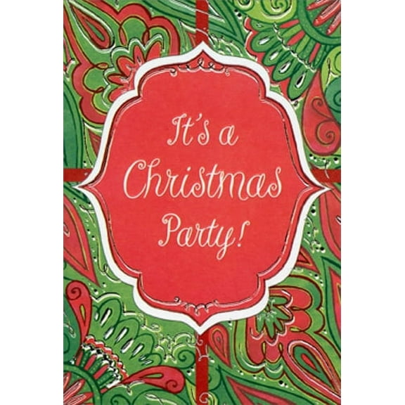 Designer Greetings It's A Christmas Party: Green and Red - Package of 8 Christmas Party Invitations