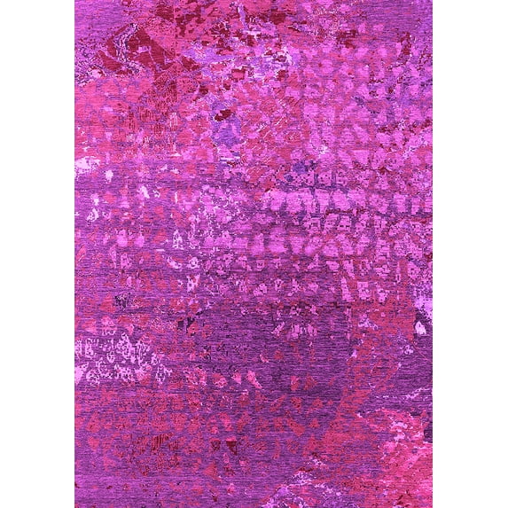 Ahgly Company Indoor Rectangle Oriental Pink Industrial Area Rugs, 7' x 9'