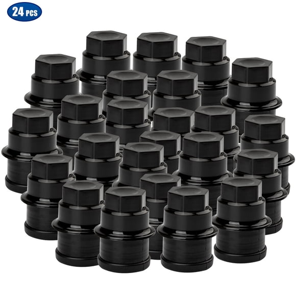24PCS Wheel Lug Nut Cap Black Plastic 15767268 for Chevrolet for GMC for Cadillac Truck