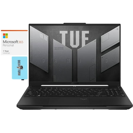 ASUS TUF Gaming A16 Gaming/Entertainment Laptop (AMD Ryzen 7 7735HS 8-Core, 16.0in 165 Hz Wide UXGA (1920x1200), Win 11 Home) with Microsoft 365 Personal , Dockztorm Hub
