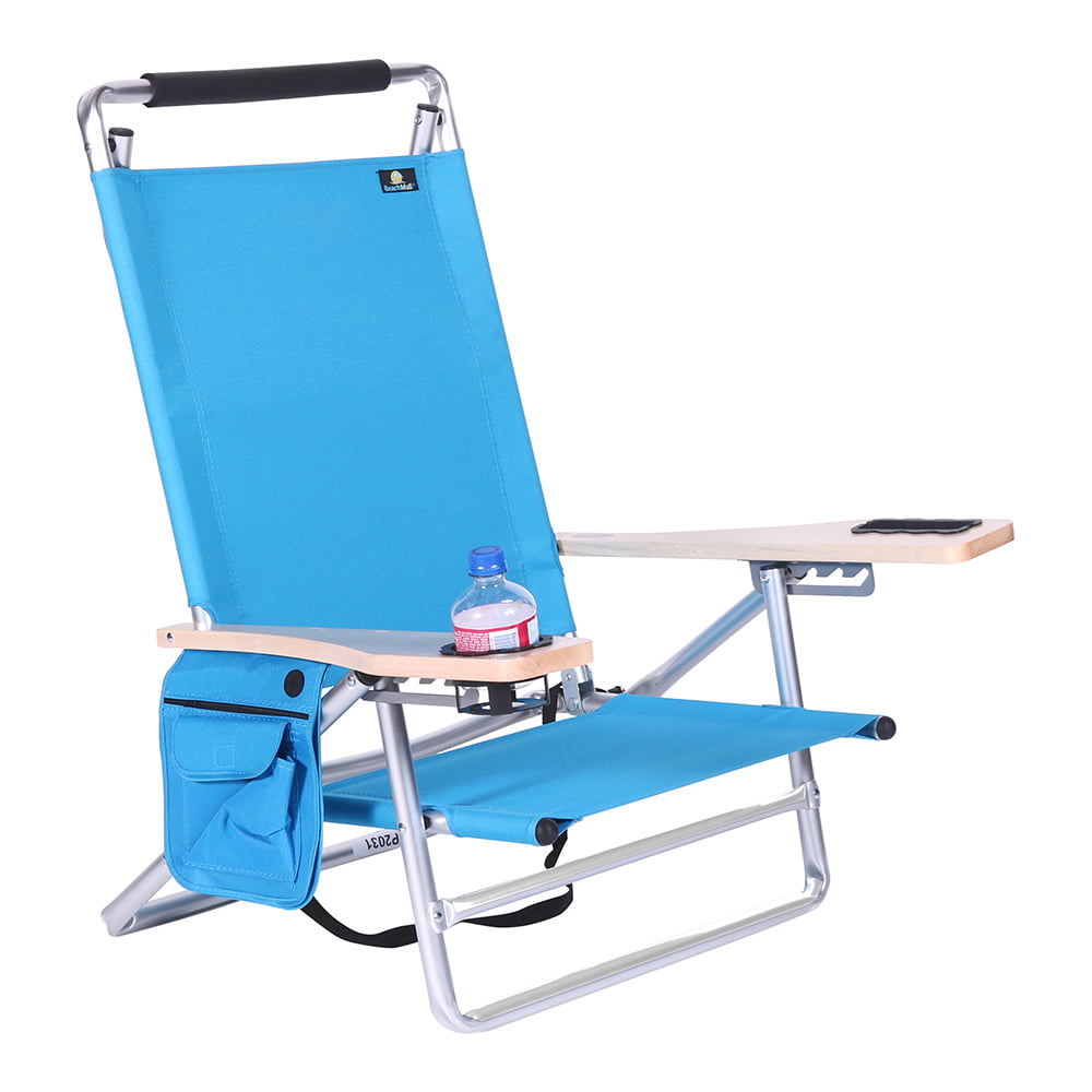 RIO Beach 5-Position Lay Flat Designer Beach Chair Umbrella Print 