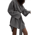 thumbnail image 3 of Short Robes for Women Bathrobe - Soft, Fast-Drying, Long-Lasting Cotton Blend White S, 3 of 10