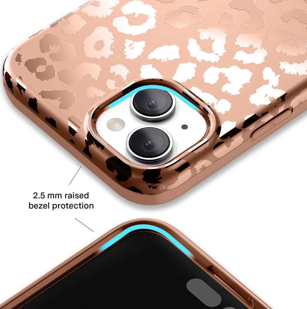 Velvet Caviar iPhone 15 Case MagSafe Compatible - Cute Protective Phone Cases for Women - Bronze Chrome Leopard