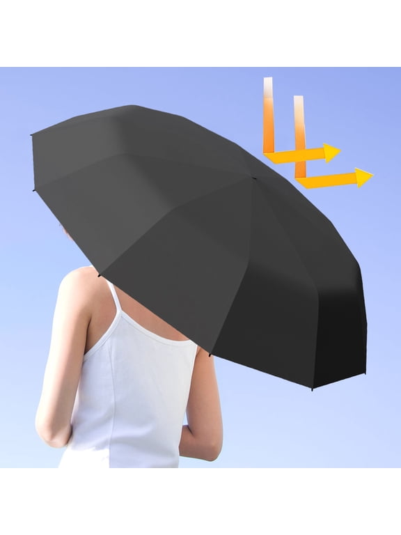 Folding Travel Umbrella, Windproof Compact Reverse Inverted Umbrellas, Automatic Umbrella for Rain and Sun Protection