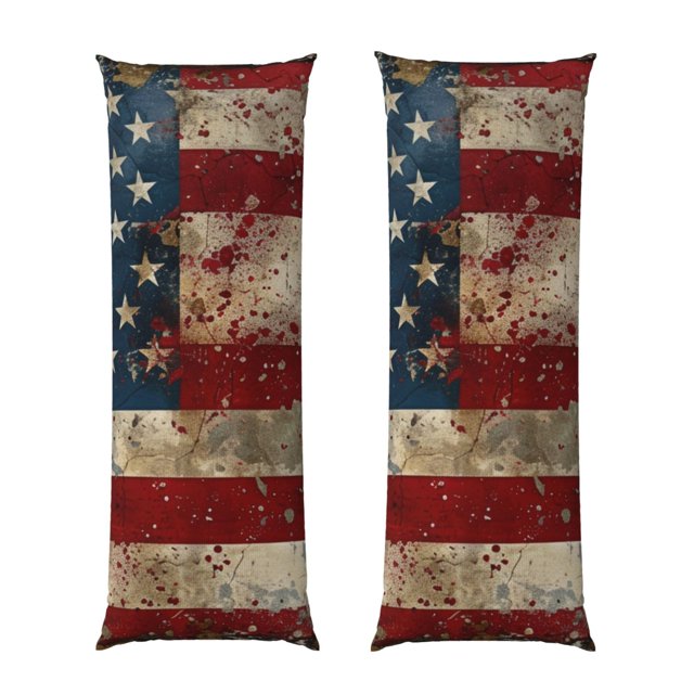 Balery American Flag1 Funda Protectora para Almohada Corporal de Algodón Hipoalergénico con Cierre(55 x 21 pulgadas), Almohadas No Incluidas