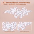 thumbnail image 3 of Uxcell 2 Pcs Apliques de Encaje de Flores 3D Parche de Encaje Bordado Adición de Embellecimientos para Vestido de Novia Ropa Accesorios de Manualidades Decoración de Encaje, Blanco Brillante (23cm), 3 of 7