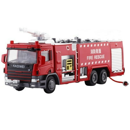 GUYUTING Perfect Gift for Vehicle Enthusiasts KDW Water Tank Truck Rescue Fire Police Vehicle Model, 1:50 Scale, Detailed Replica