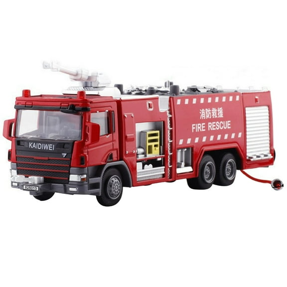 GUYUTING Perfect Gift for Vehicle Enthusiasts KDW Water Tank Truck Rescue Fire Police Vehicle Model, 1:50 Scale, Detailed Replica
