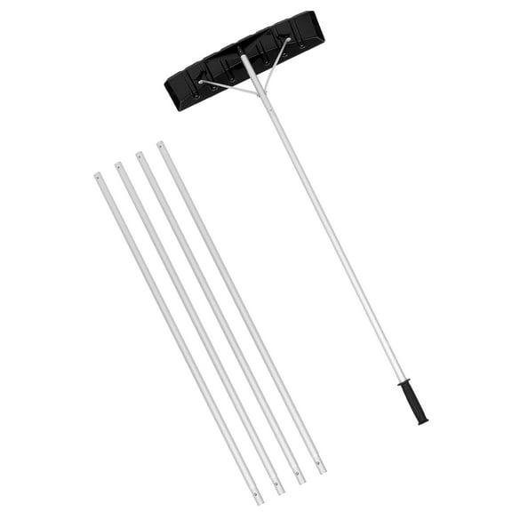 HONGGE 20ft Snow Roof Rake 25" Plastic Blade Snow Removal Tool for House Roof, , Wet Leaves, Car Snow