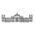 thumbnail image 2 of Campbell, Colin 18x9 White Modern Wood Framed Museum Art Print Titled - Elevation, South Front Blenheim Palace, 2 of 4