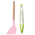 thumbnail image 1 of Juego de 2 piezas de silicona para utensilios de cocina, utensilios de cocina resistentes al calor con mango de madera, utensilio de cocina antiadherente, 1 of 5