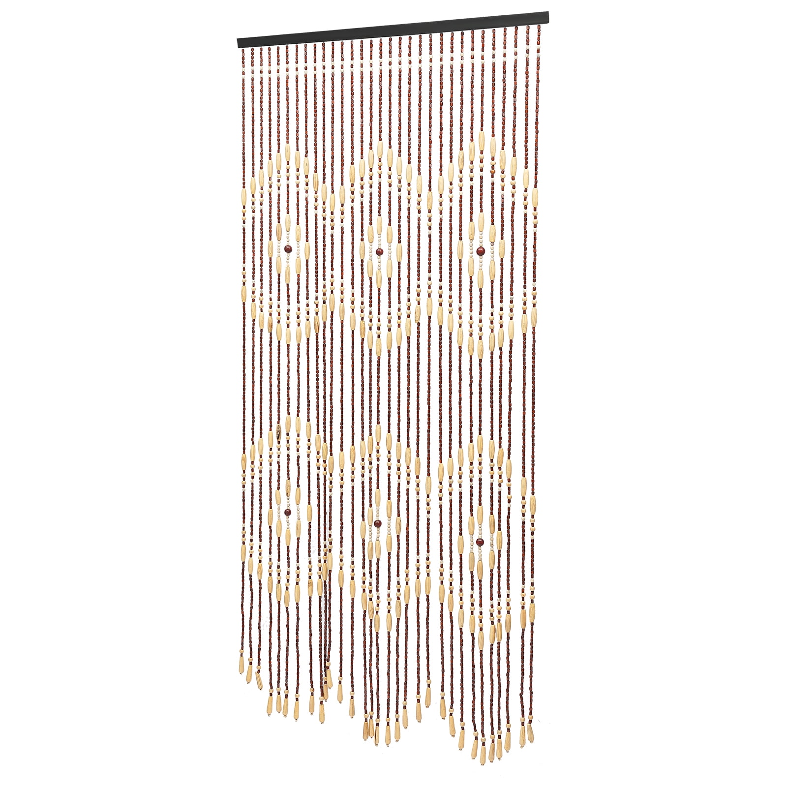 Handmade Natural Bamboo & Wood Bead Curtain 35x69 Inch, Bohemian Room Divider for Doorways, Windows