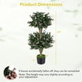 thumbnail image 3 of Costway 3 FT Artificial Double Ball Boxwood Topiary Tree Set of 2 Faux Bush Plant with 41 Blossoms Purple, 3 of 9