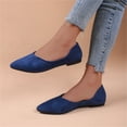 thumbnail image 2 of Dakaela Women's Ballet Flats Comfortable Casual Dressy Shoes Pointed Toe Suede Slip on Loafers Blue 7.5, 2 of 7