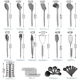 thumbnail image 2 of Juego de utensilios de cocina 38 piezas silicona antiadherente espátulas soporte resistente acero inoxidable apto para lavaplatos, 2 of 8