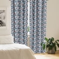 thumbnail image 2 of Ambesonne Floral Curtains, Retro Folk Blossoms, Pair of 28"x84", Charcoal Grey Coral Blue, 2 of 5
