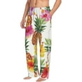 thumbnail image 2 of Easygdp Hawaiian Pineappl Men's Pajama Pant, Sleep Elastic Waistband Lounge Pants - Medium, 2 of 9