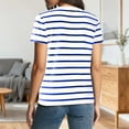 thumbnail image 3 of Posijego Women's Striped Casual T-Shirts Summer Short Sleeve Shirts for Women Crew Neck Loose Soft Graphic Tee Shirts, 3 of 9