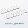 thumbnail image 4 of Cortinas de ducha para baño – Planta de hojas tropicales sobre fondo blanco Cortina inodora para duchas y bañeras de baño, 72 x 72 pulgadas de largo, ganchos incluidos oso de fresa Electrónica, 4 of 5