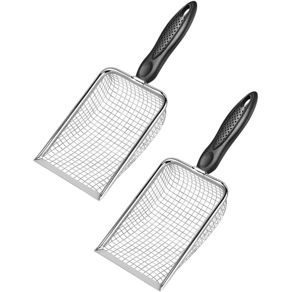 Stainless Steel Chicken Poop Scooper for Coop – Heavy-Duty Shovel for Sifting Sand, Litter & Pet Waste, Ideal for Cats, Dogs, Rabbits, and More(RL 2 PCS)
