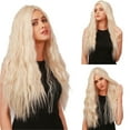 thumbnail image 1 of DOPI Women's Fashion Head Dyed Black Gradient Golden Long Straight Wig, 1 of 5